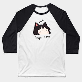 Live Laugh Love Cat Style Baseball T-Shirt